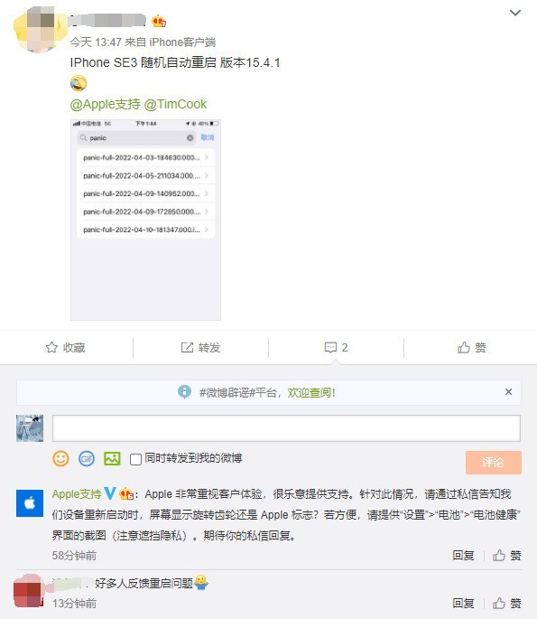 朝阳苹果13维修分享iPhone SE 3重启死机怎么办 